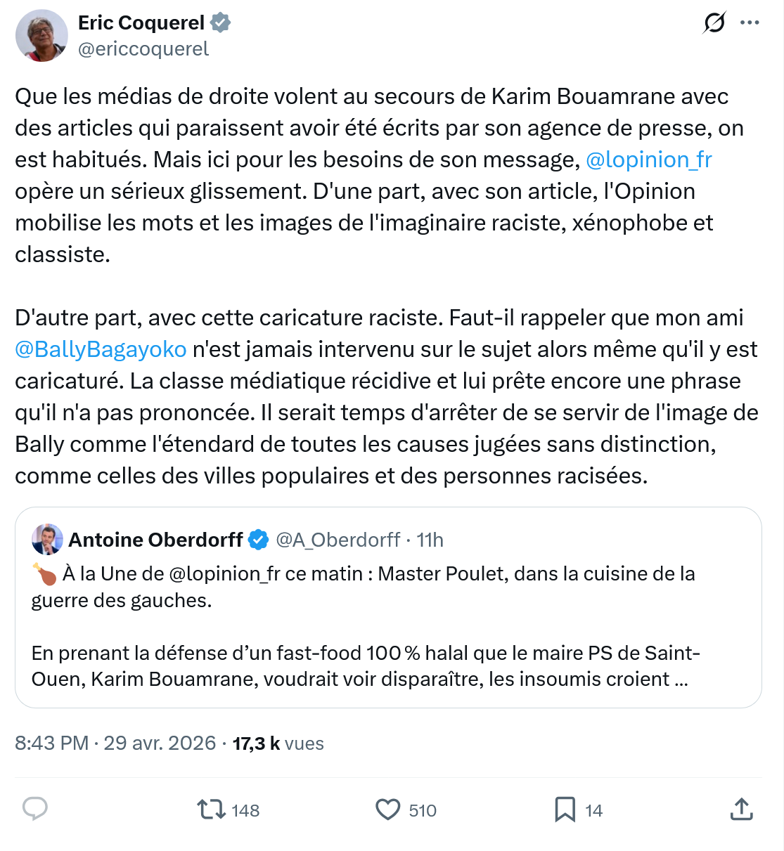 Eric Coquerel: Que les médias de droite volent…