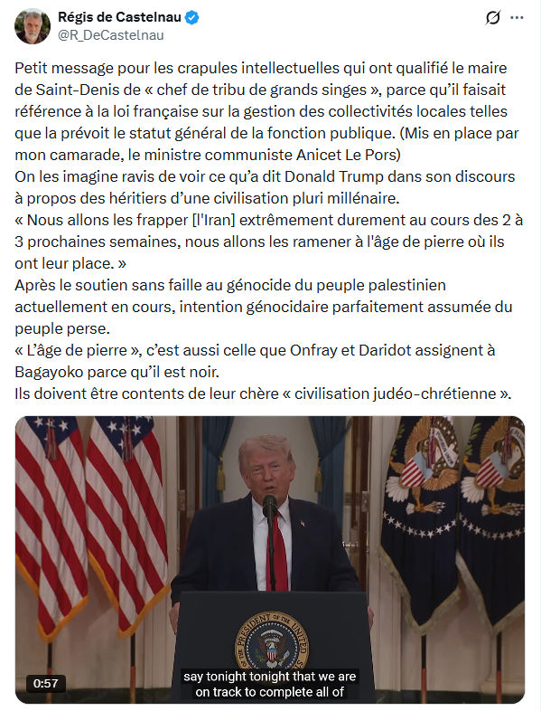 Régis de Castelnau: Petit message pour les crapules intellectuelles…