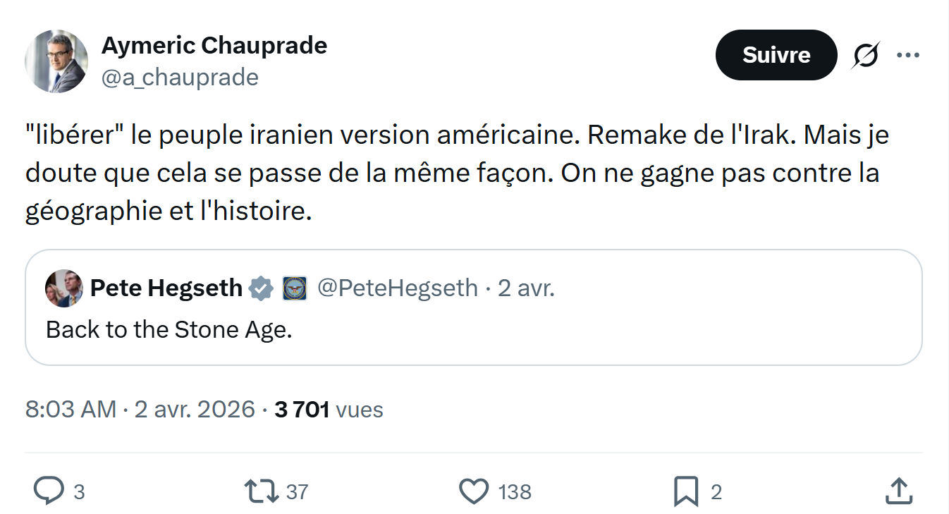 Aymeric Chauprad: "libérer" le peuple iranien version…