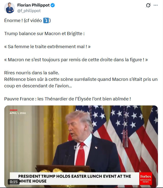 Florian Philippot: Énorme ! (cf vidéo ⤵️)…