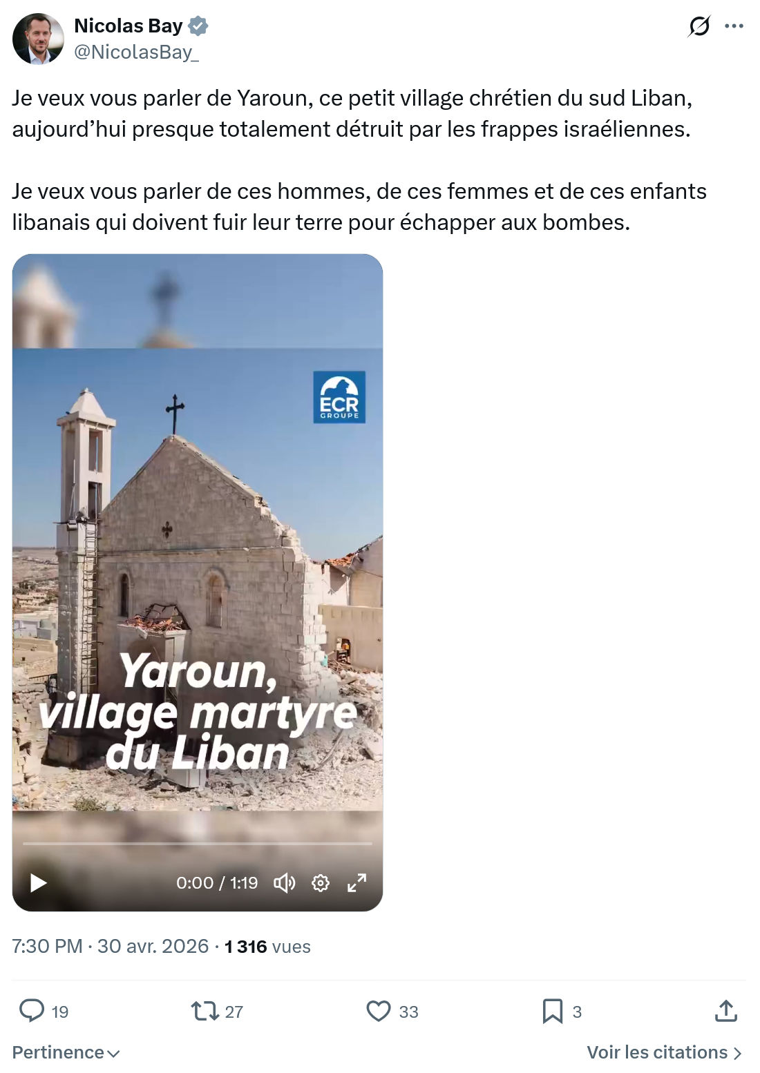 Nicolas Bay: Je veux vous parler de...