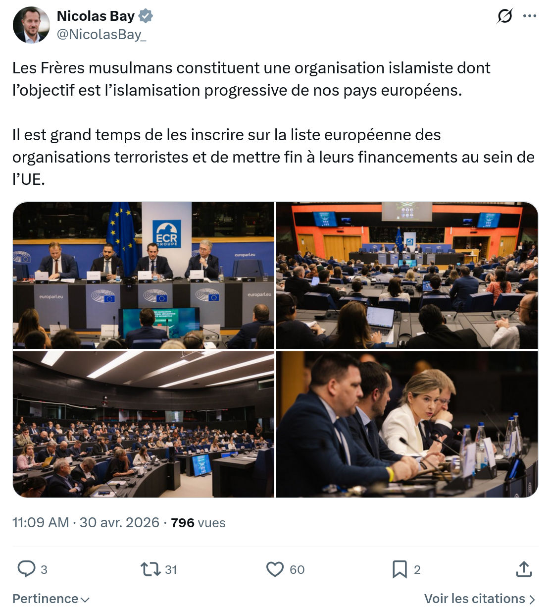 Nicolas Bay: Les Frères musulmans constituent une...