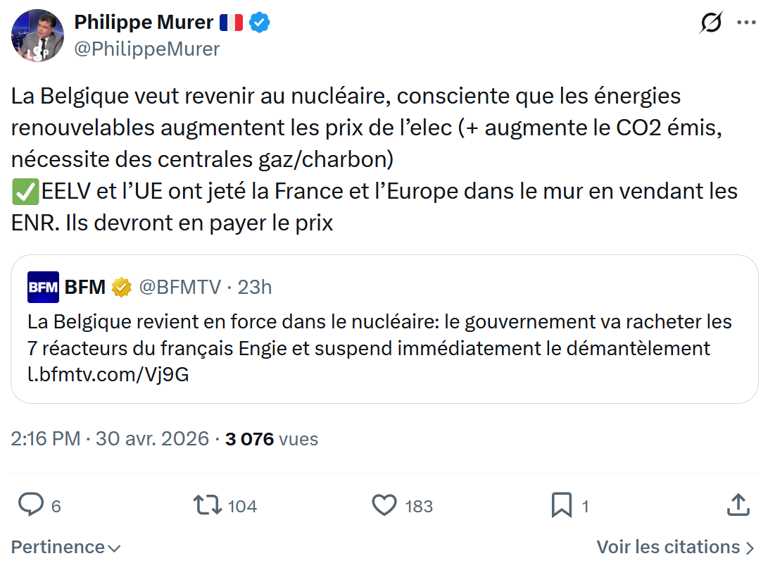 Philippe Murer: La Belgique veut revenir au...