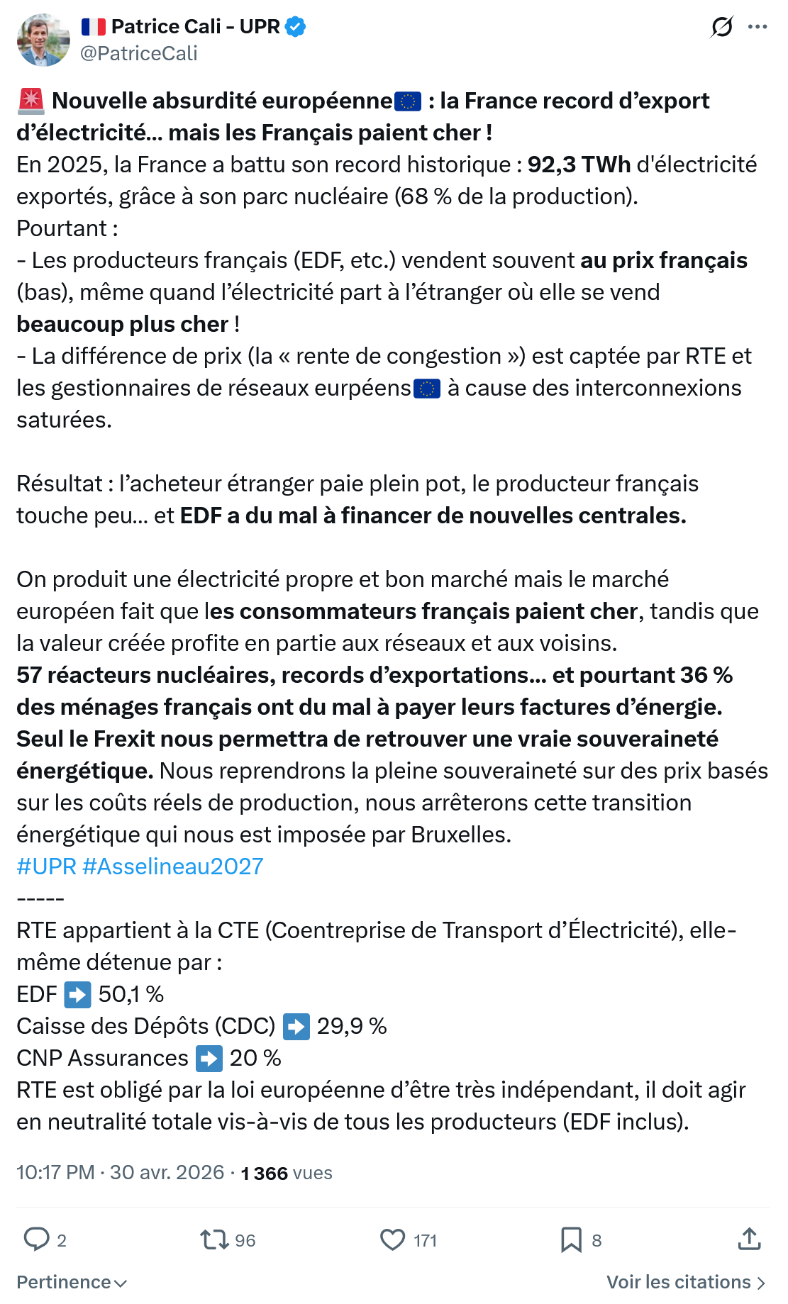 Patrice Cali: Nouvelle absurdité européenne🇪🇺 la France...