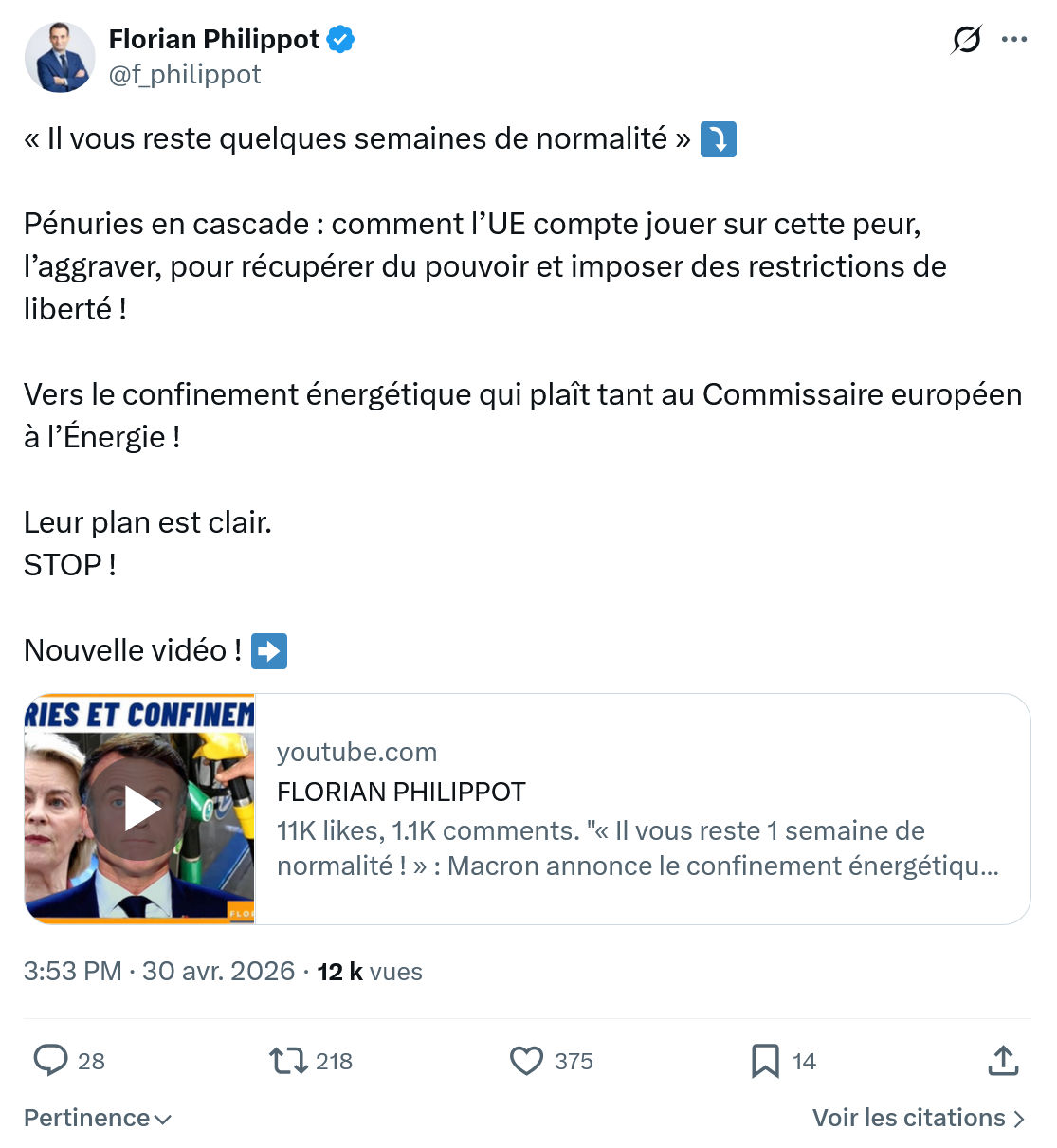 Florian Philippot: Il vous reste quelques semaines...