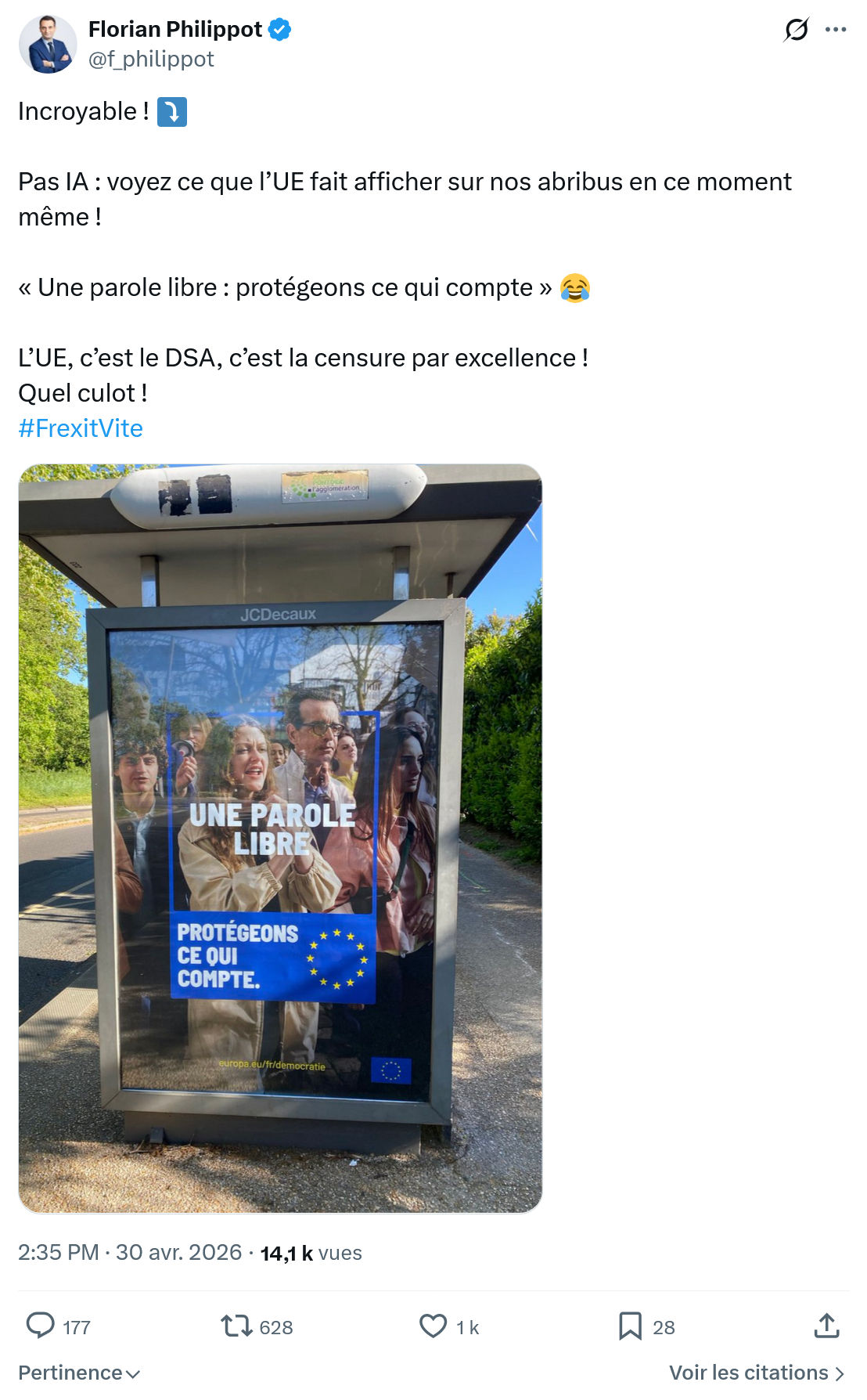 Florian Philippot: voyez ce que l’UE fait...