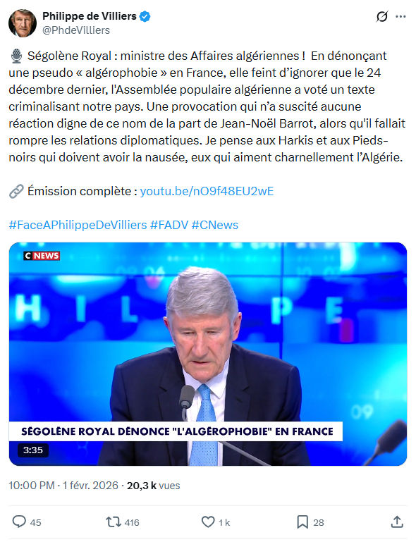 Philippe de Villiers: Ségolène Royal...