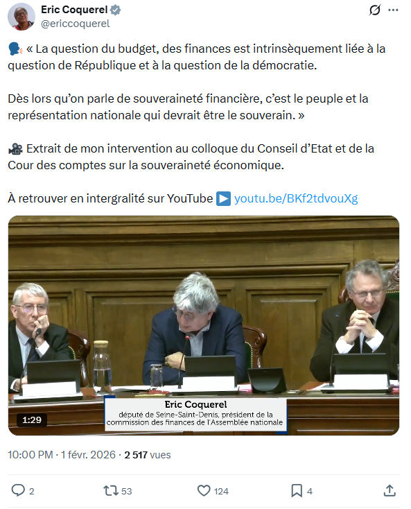 Eric Coquerel: La question du budget, des finances est...