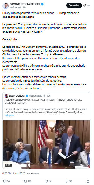 Silvano Trotta: Hillary Clinton pourrait enfin aller en prison...