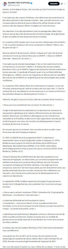 Silvano Trotta: Epstein, la Norvège et Davos...