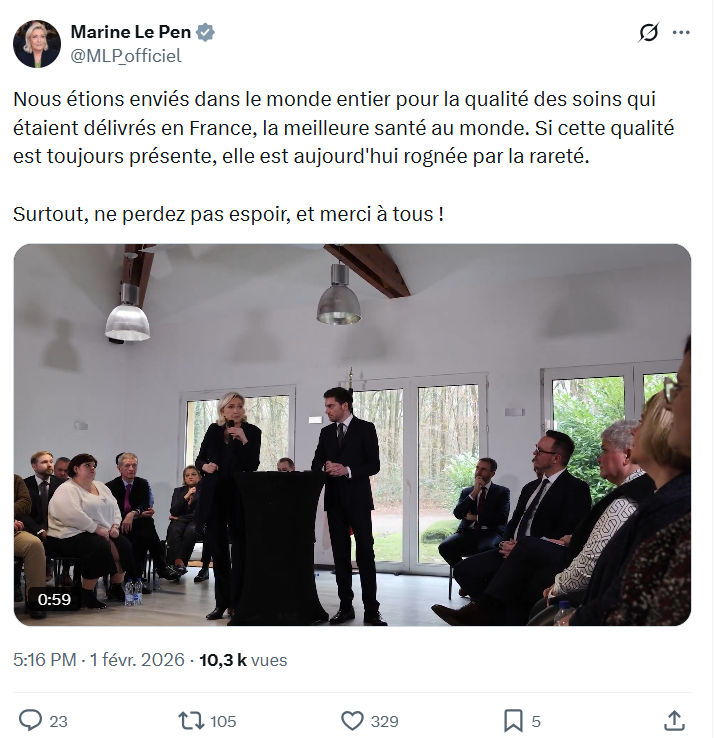 Marine Le Pen: Nous étions enviés dans le monde...