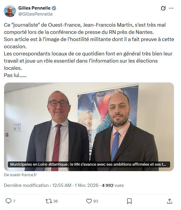 Gilles Pennelle: Ce "journaliste" de Ouest-France, Jean-Francois Martin...