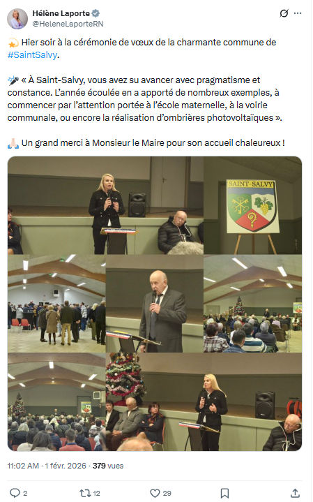 Hélène Laporte: Hier soir à la cérémonie de vœux de la charmante...