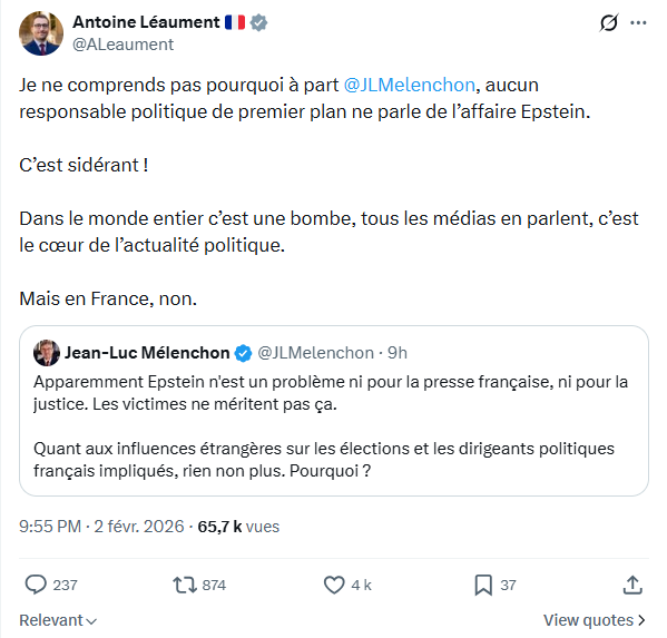 Antoine Léaument: Je ne comprends pas pourquoi à part ...