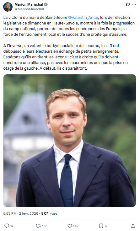Marion Maréchal- Le Pen: La victoire du maire de Saint-Jeoire...
