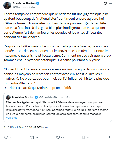 Stanislas Berton: Il serait temps de comprendre que le nazisme...