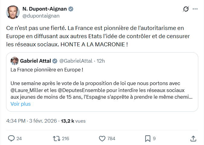 Nicolas Dupont-Aignan: Ce n’est pas une fierté...
