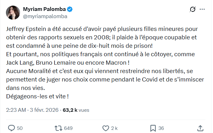 Myriam Palomba: Jeffrey Epstein a été accusé d'avoir...