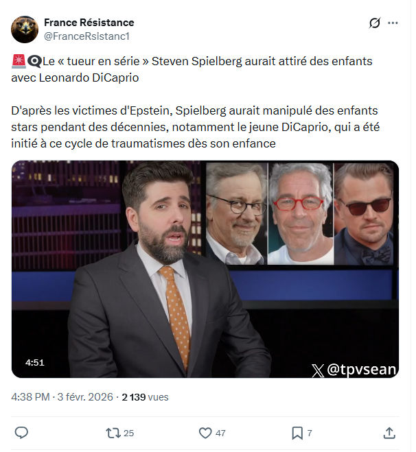 France Résistance: Le « tueur en série » Steven Spielberg aurait...