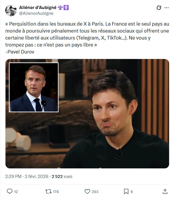 Aliénor d' Aubigné: Perquisition dans les bureaux de X à Paris...