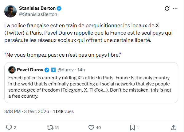 Stanislas Berton: La police française est en train...