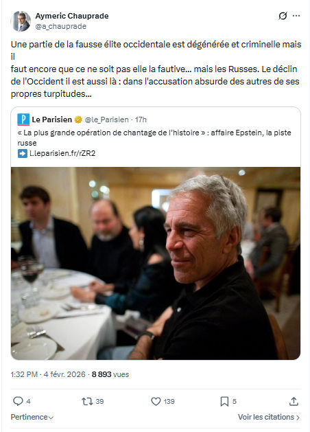 Aymeric Chauprad: Une partie de la fausse élite occidentale est dégénérée...