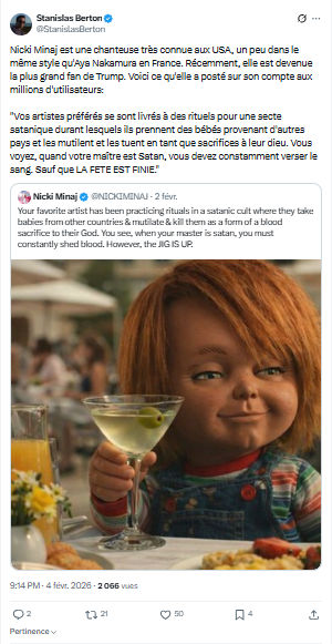 Stanislas Berton: Nicki Minaj est une chanteuse très connue aux USA...