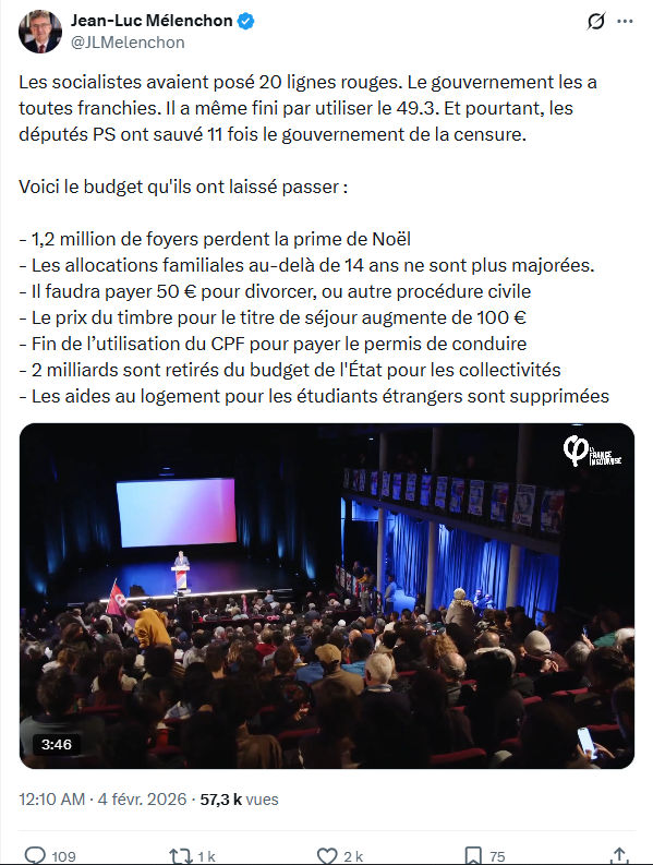 Jean-Luc Mélenchon: Les socialistes avaient posé 20 lignes rouges...