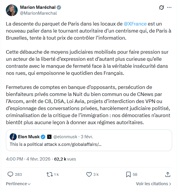 Marion Maréchal- Le Pen: La descente du parquet de Paris...