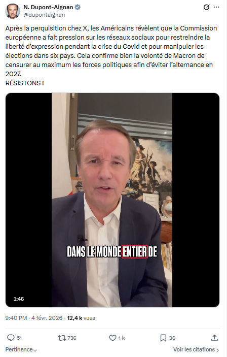 Nicolas Dupont-Aignan: Après la perquisition chez X...