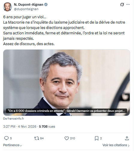 Nicolas Dupont-Aignan: 6 ans pour juger un viol...