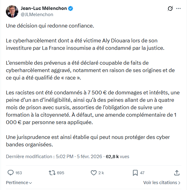 Jean-Luc Mélenchon: Une décision qui redonne confiance...