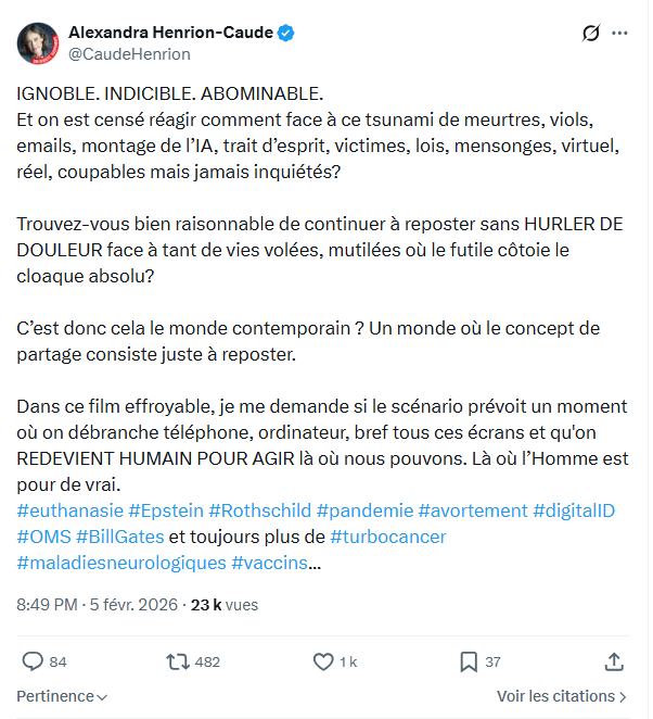 Alexandra Henrion-Caude: IGNOBLE. INDICIBLE. ABOMINABLE...