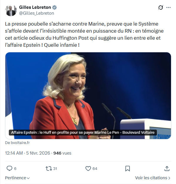 Gilles Lebreton: La presse poubelle s’acharne contre Marine...