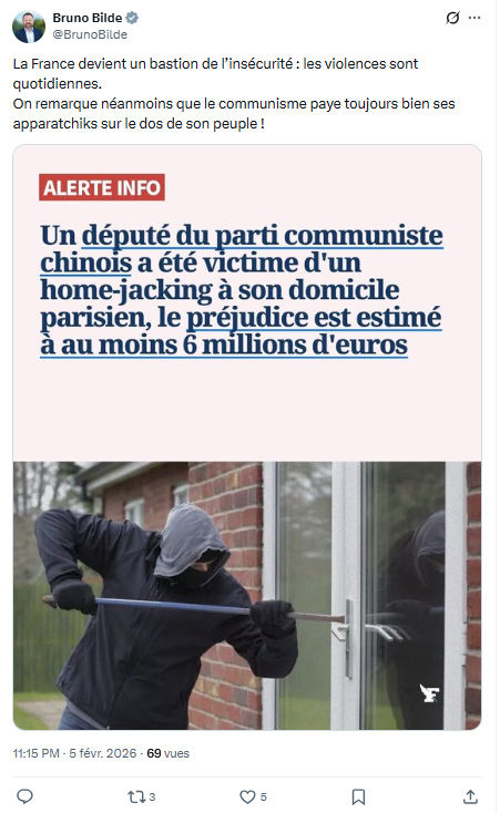 Bruno Bilde: La France devient un bastion de l’insécurité...