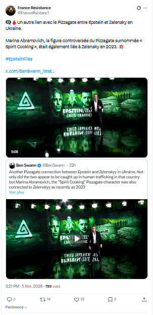 France Résistance: Un autre lien avec le Pizzagate entre Epstein...