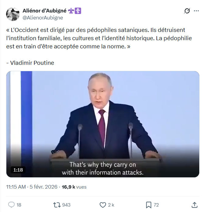 Aliénor d' Aubigné: L'Occident est dirigé par des pédophiles...