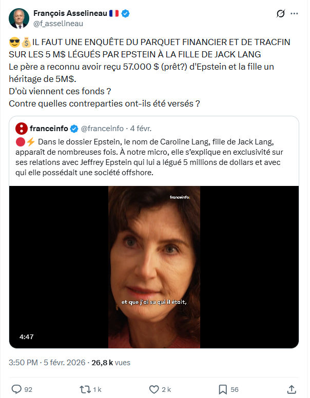 Francois Asselineau: IL FAUT UNE ENQUÊTE DU PARQUET...