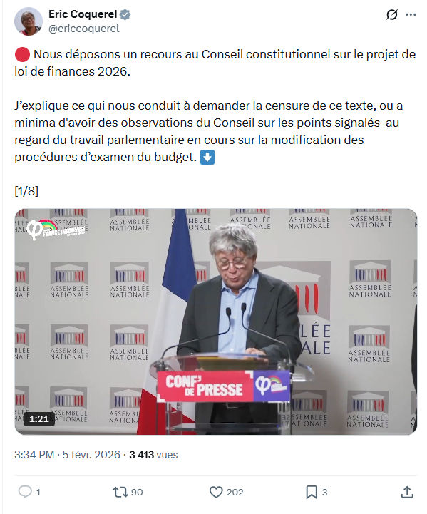 Eric Coquerel: Nous déposons un recours au Conseil...