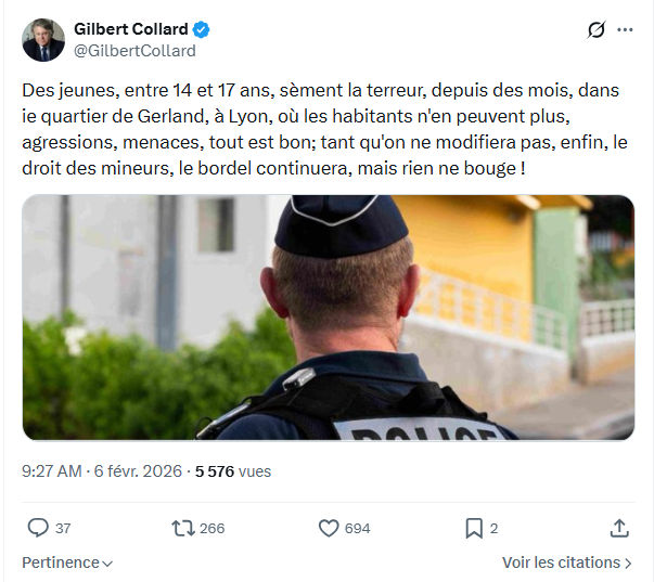 Gilbert Collard: Des jeunes, entre 14 et 17 ans...