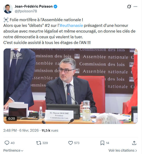 Jean-Frédéric Poisson: Folie mortifère à l'Assemblée nationale...