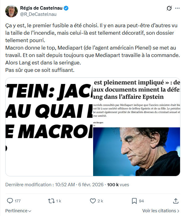 Régis de Castelnau: Ça y est, le premier fusible a été choisi...