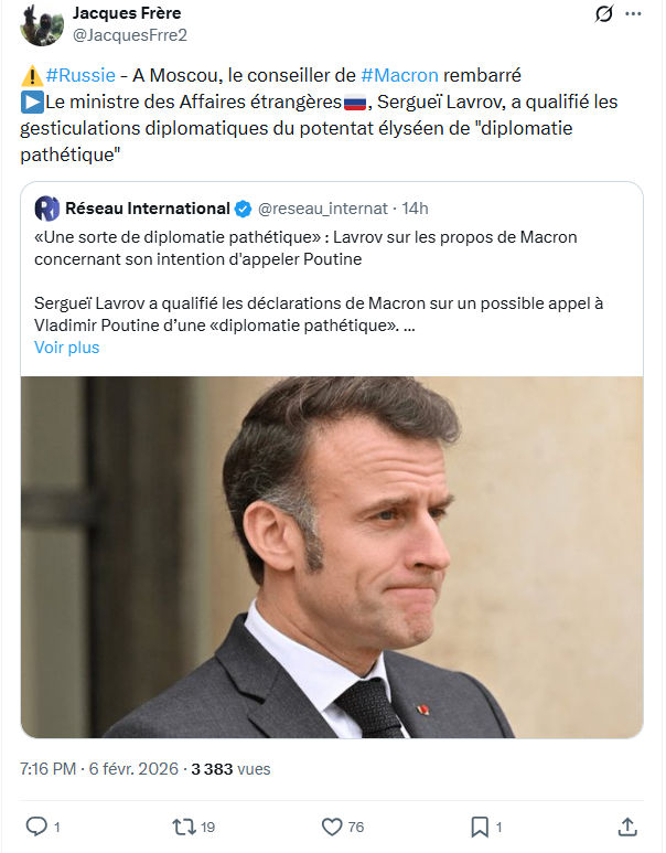 Jacques Frère: #Russie - A Moscou, le conseiller de #Macron rembarré...