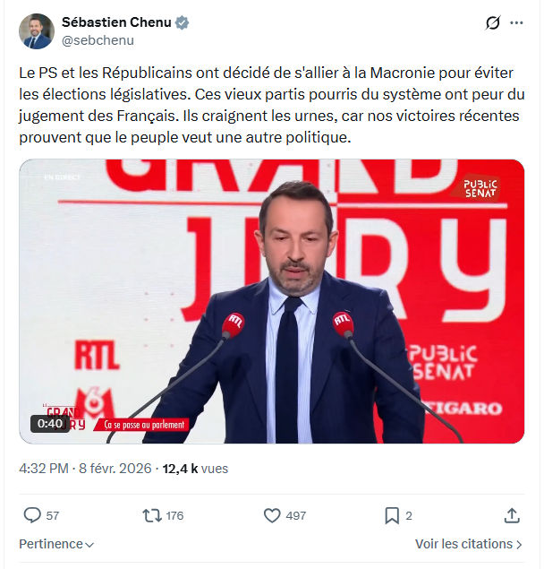 Sébastien Chenu: Le PS et les Républicains ont décidé...