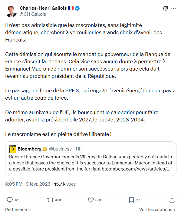 Charles-Henri Gallois: Il n'est pas admissible que les macronistes...