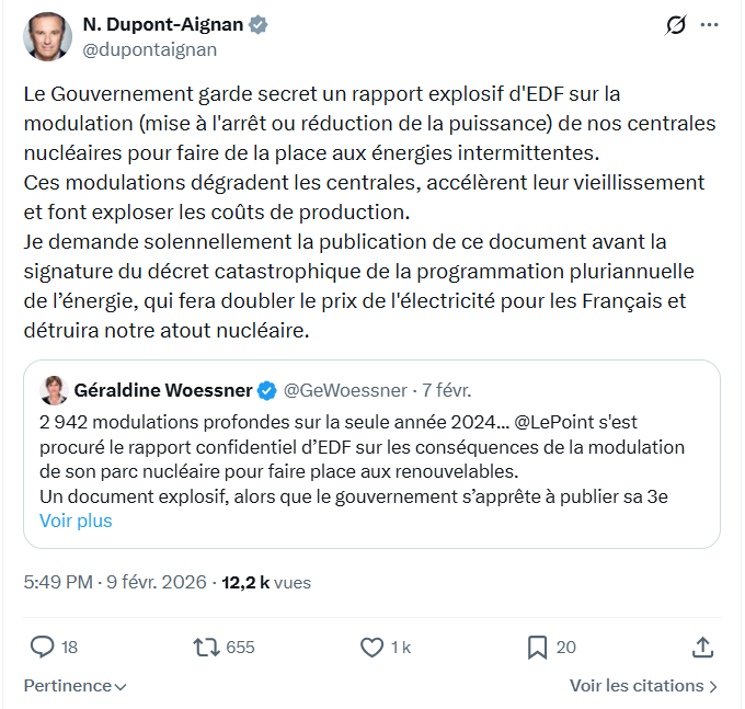 Nicolas Dupont-Aignan: Le Gouvernement garde secret un rapport...