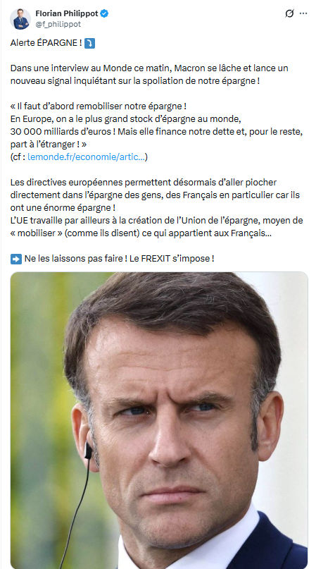 Florian Philippot: Alerte ÉPARGNE...