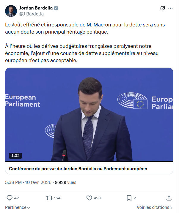 Jordan Bardella: Le goût effréné et irresponsable de M. Macron...
