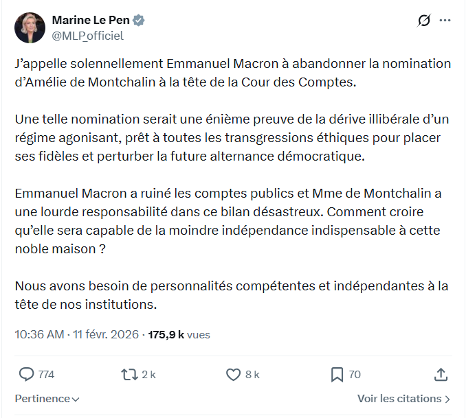 Marine Le Pen: J’appelle solennellement Emmanuel Macron...