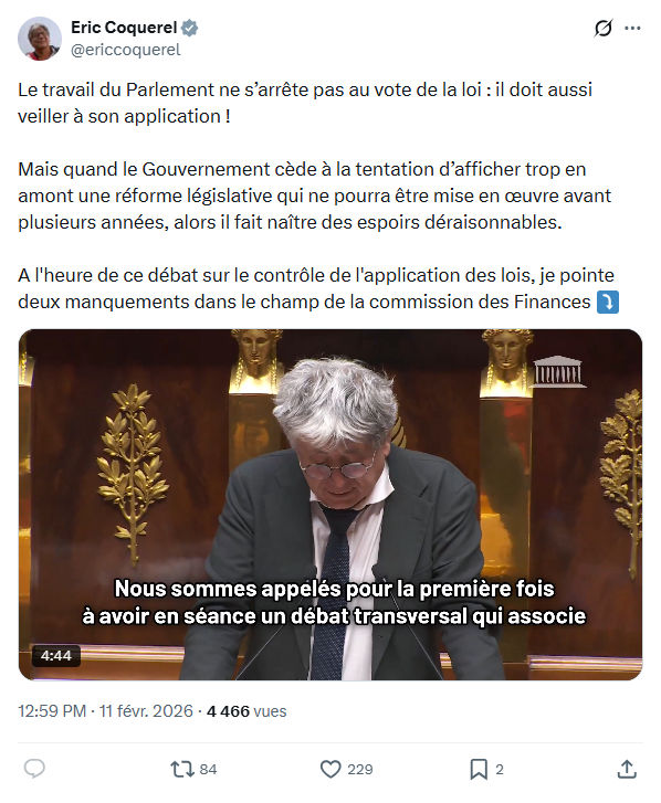 Eric Coquerel: Le travail du Parlement ne s’arrête...